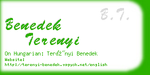 benedek terenyi business card